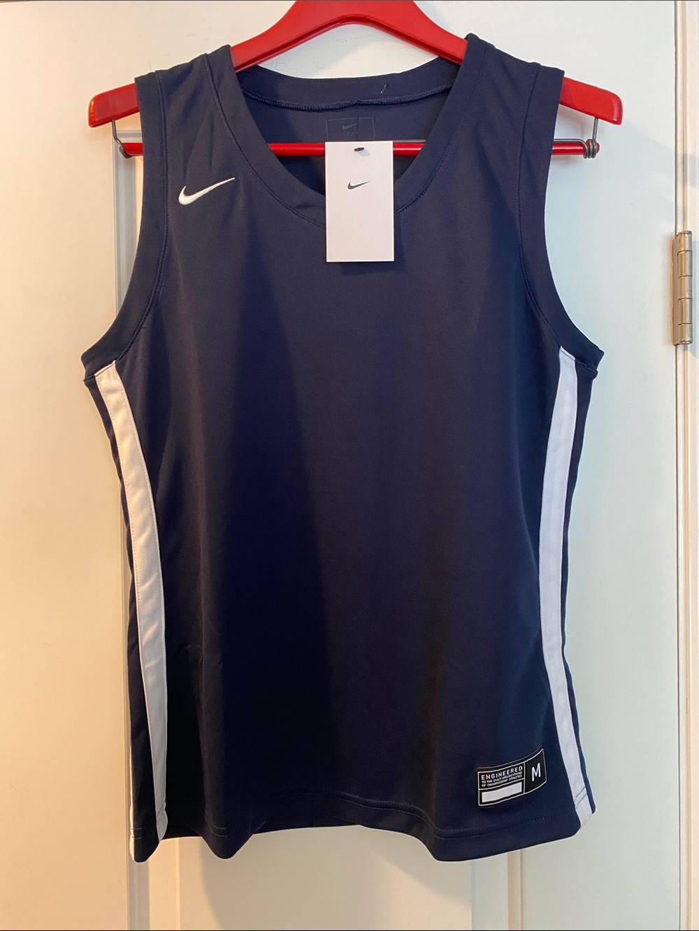 Nike Dark Blue White Embroidered Logo Top NWT